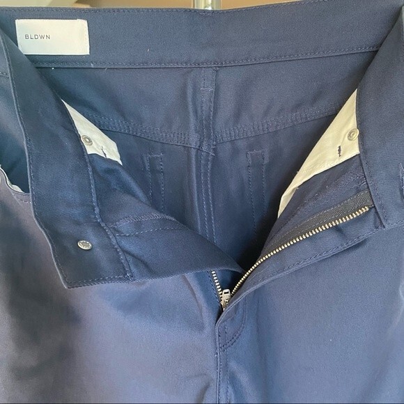 BLDWN Blue White High Waisted Pants Cropped Wide Leg Skater Size 28 - Picture 10 of 11